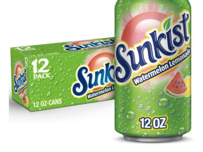 Sunkist Watermelon Lemonade Soda, 12oz cans, 12 pack