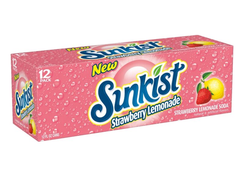 Sunkist Strawberry Lemonade Soda, 12oz Cans, 12 Count