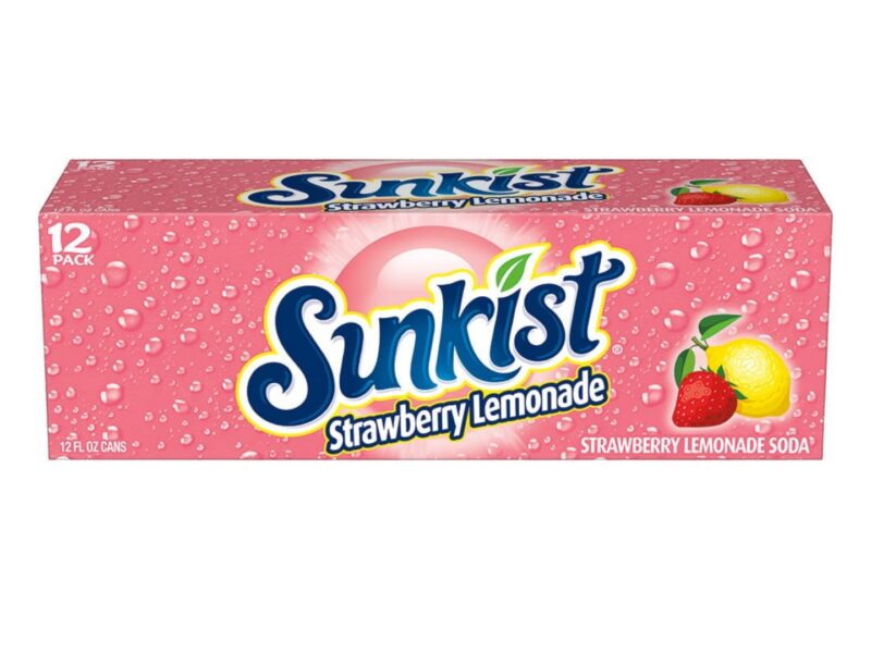 Sunkist Strawberry Lemonade Soda, 12oz Cans, 12 Count