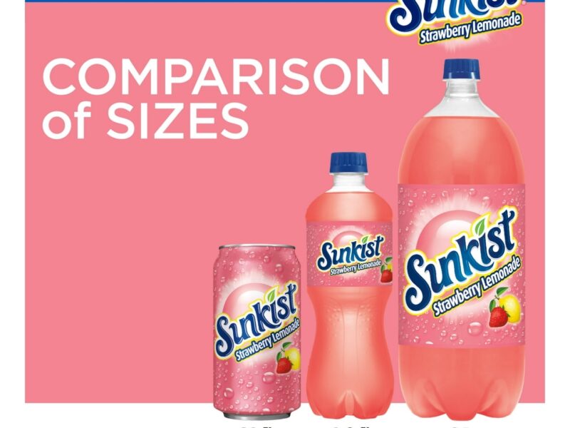 Sunkist Strawberry Lemonade Soda, 12oz Cans, 12 Count