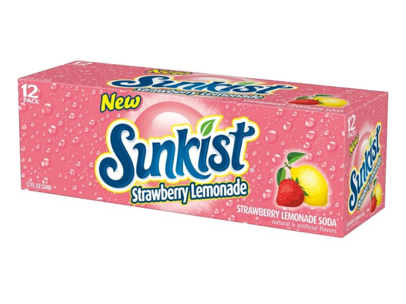 Sunkist Strawberry Lemonade Soda, 12oz Cans, 12 Count