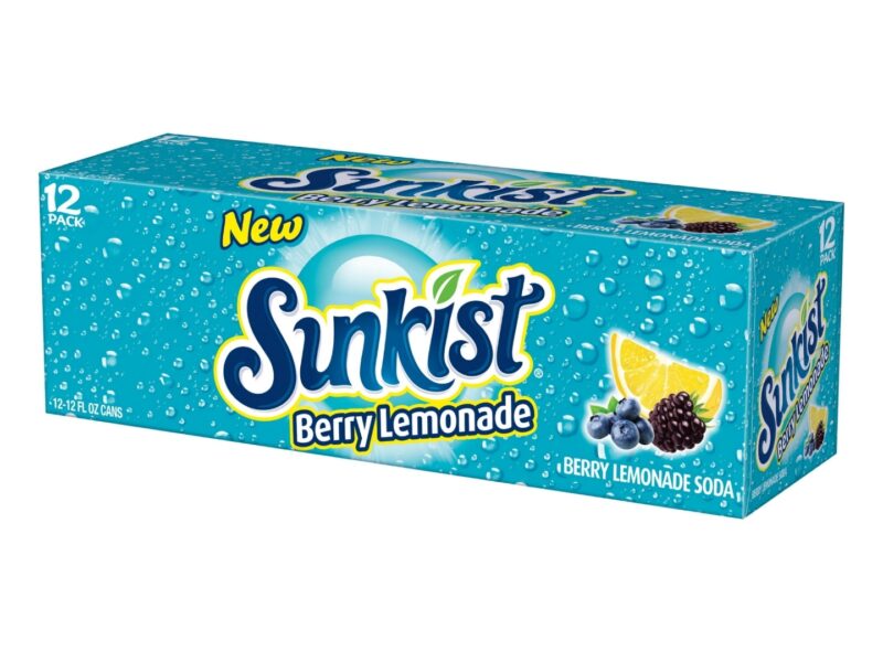 Sunkist Berry Caffeine-Free Lemonade Soda Pop, 12oz, 12 Pack Cans