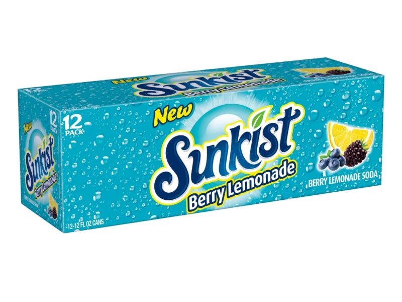 Sunkist Berry Caffeine-Free Lemonade Soda Pop, 12oz, 12 Pack Cans