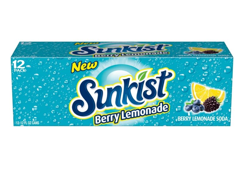 Sunkist Berry Caffeine-Free Lemonade Soda Pop, 12oz, 12 Pack Cans