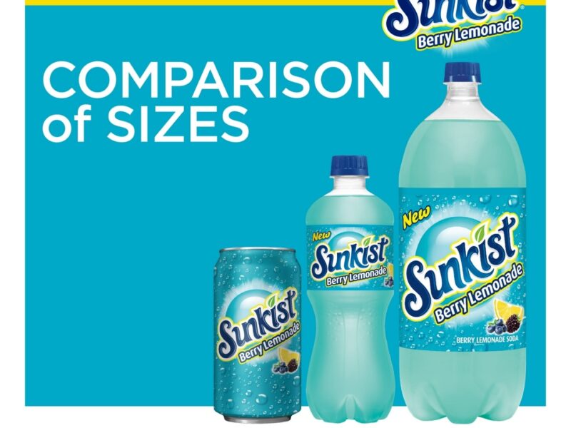 Sunkist Berry Caffeine-Free Lemonade Soda Pop, 12oz, 12 Pack Cans