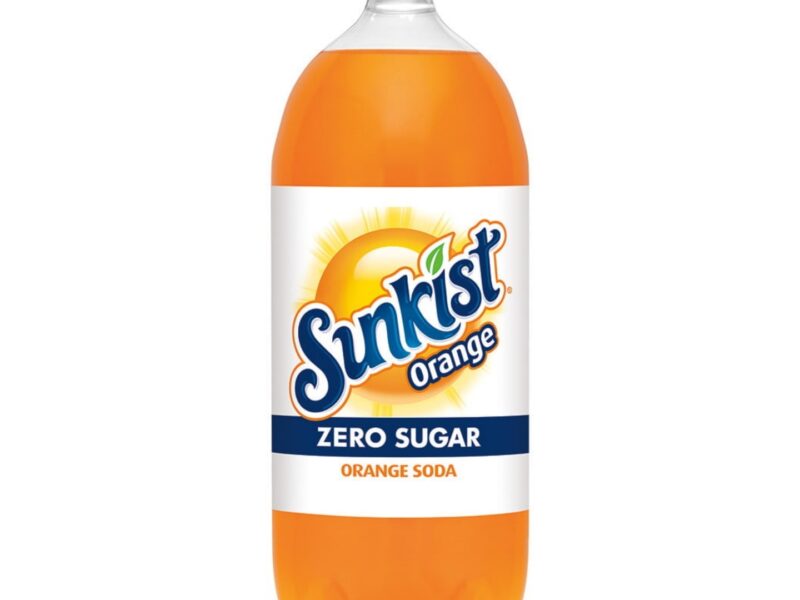 Sunkist Zero Sugar Orange Soda Pop, 2 L bottle