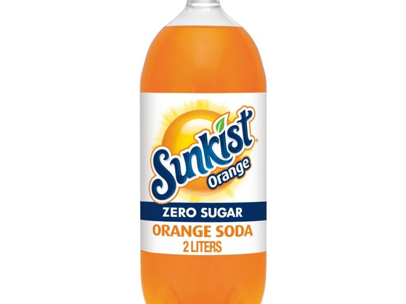 Sunkist Zero Sugar Orange Soda Pop, 2 L bottle