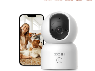 ZOSI 2K Wireless PTZ Camera 360° Swivel Monitor Wifi Camera 2.4/5GHz 33FT Indoor